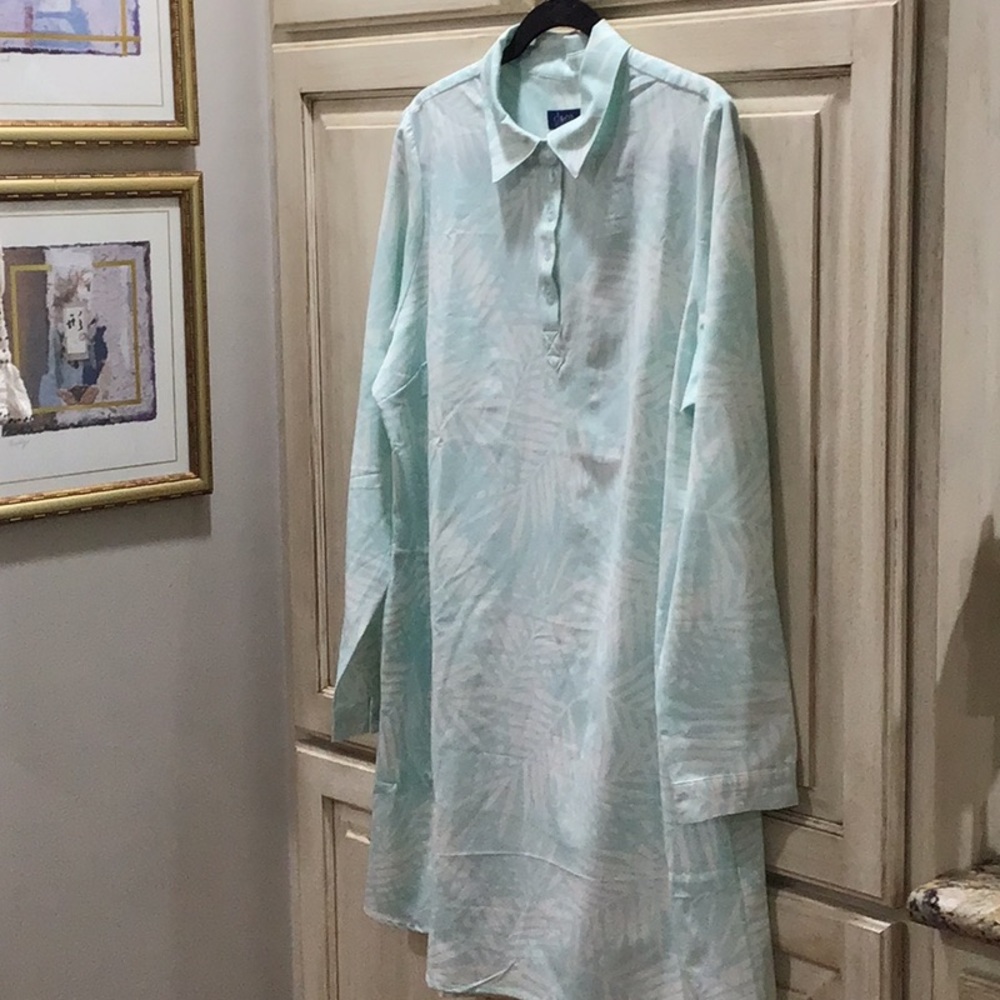 Beach Light Blue swimsuit Beach Coverup w/ pockets